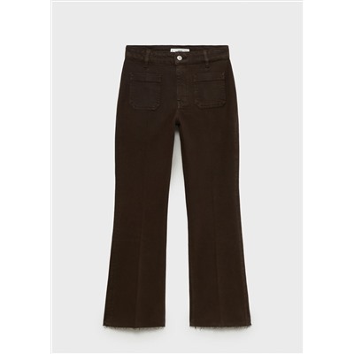 Jeans flare crop bolsillos