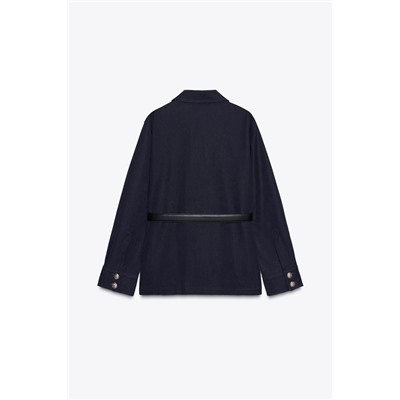 BELTED JACKET WITH PATCH POCKETS