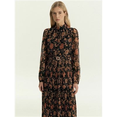 Платье макси из шифона с цветочным принтом, PL1754/esta