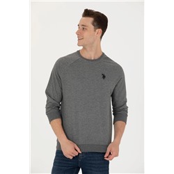 Erkek Antrasit Melanj Bisiklet Yaka Basic Sweatshirt