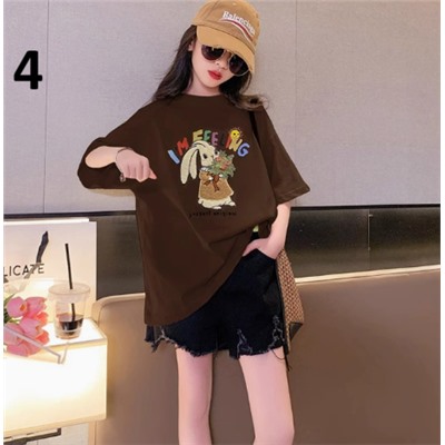 Хлопковые футболки для девочек (90-170) 10 Вариантов принтов