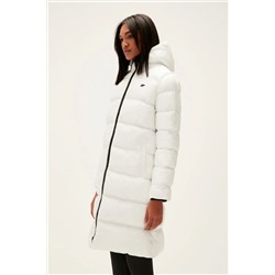 Bad Bear Wayfarer Puffer Off-White Beyaz Kapüşonlu Uzun Kadın Mont