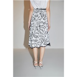 Falda midi Blanco y negro