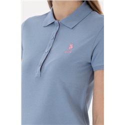 Kadın Mavi Basic Polo Yaka Tişört