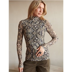 Водолазка с прозрачными рукавами