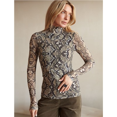 Водолазка с прозрачными рукавами