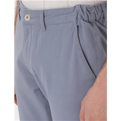Açık Mavi Slim Fit Beli Lastikli Kanvas Pantolon