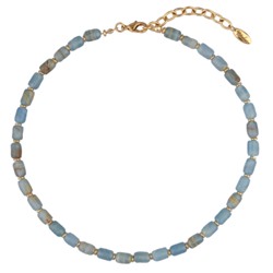 Колье Селена (апатит голубой 8мм; покрытие золото) 42-47см, Есть комплект