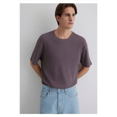 Mavi Mor Tişört Loose Fit / Bol Rahat Kesim 0612724-86683