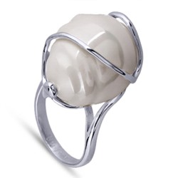 Кольцо (Майорка 18мм барочная шампань; покрытие родий)