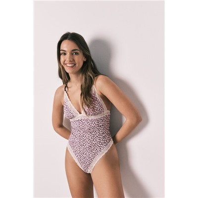 Body tanga microfibra animal print