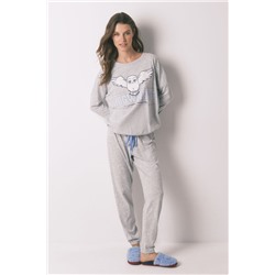 Pijama largo algodón Hedwig gris