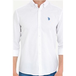 Erkek Saks Uzun Kollu Gömlek