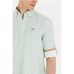 Erkek Mint Uzun Kollu Gömlek