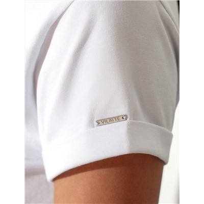 Свободная футболка с принтом из премиального хлопка с эластаном