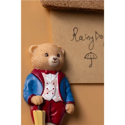 Jolie Bear Magnet - Lacivert/Bordo - 4x8 cm