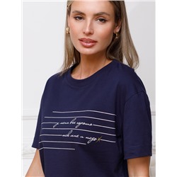 Футболка с принтом свободная из премиального 100% хлопка