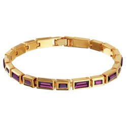 Браслет Богемия (кристаллы SW темный аметист; покрытие золото) 20см, Есть комплект