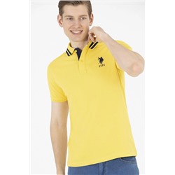 Erkek Koyu Sarı Basic Polo Yaka Tişört