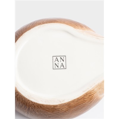 Конфетница, 21х15 см, керамика, коричневая, Еж с листом, Autumn forest