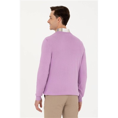 Erkek Lila Basic Kazak