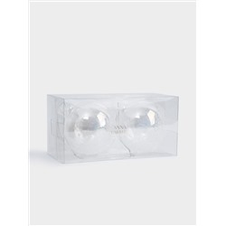 Игрушка елочная, 2 шт, 8 см, стекло, перламутр, Шар с изморозью, New year