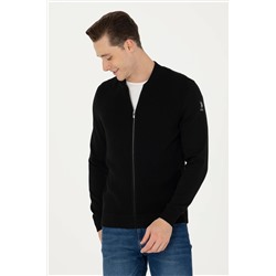 Erkek Siyah Basic Triko Hırka