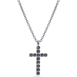 Кулон Теннис (кристаллы SW темно-серые 4мм; покрытие родий) 50-55см, Есть комплект