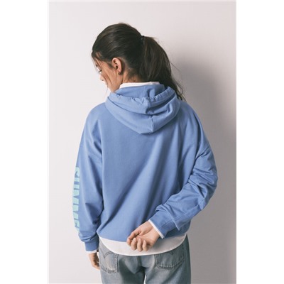 Sudadera capucha felpa algodón azul