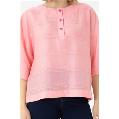 Kadın Pembe Kısa Kollu Gömlek