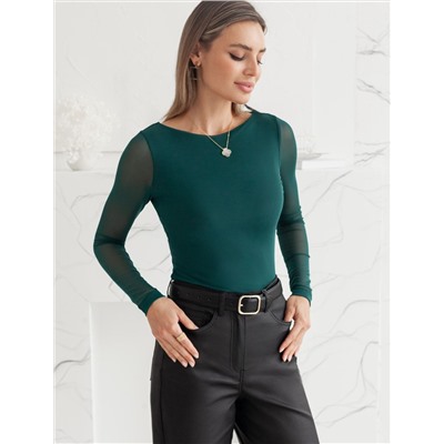 Джемпер с прозрачными рукавами