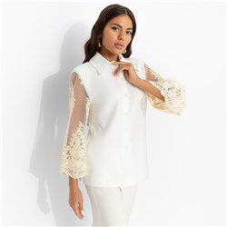 Жакет на подплечниках, Даю автограф (айвори, с поясом)