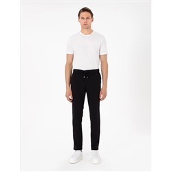 Siyah Slim Fit Esnek Jogger Kanvas Pantolon