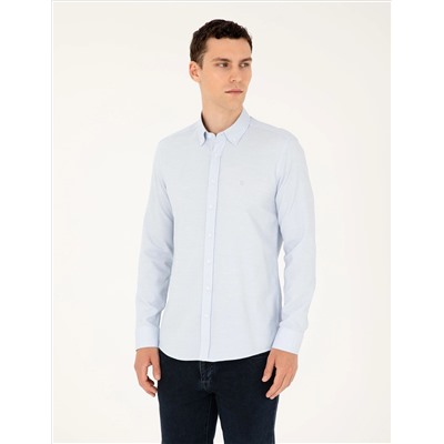 Açık Mavi Slim Fit Uzun Kollu Gömlek