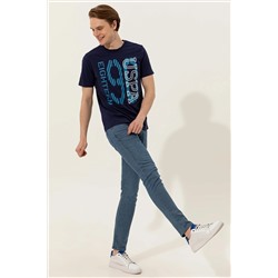 Erkek Lacivert Bisiklet Yaka Tişört