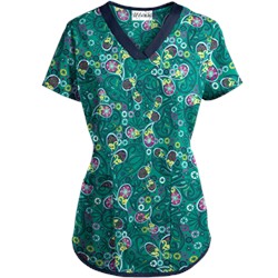 UA Pretty Persian Rain Forest Print Scrub Top