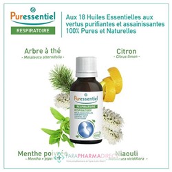 Puressentiel Respiratoire Huiles Essentielles pour Diffusion 30 ml