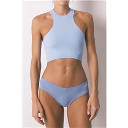 Braga brasileña ancha fruncida azul