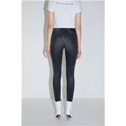 Vaquero skinny push-up de tiro alto Negro