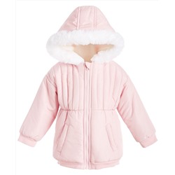 First Impressions Toddler Girls Hooded Jacket With Faux-Fur Trim, Created For Macy's