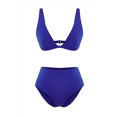TRENDYOLMİLLA Saks Üçgen Yüksek Bel Bikini Takımı TBESS25BT00185