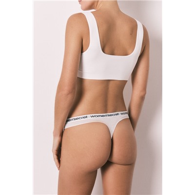 Pack 7 tangas algodón logo rayas