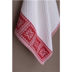 Zeste %100 Pamuk Yüz Havlusu - Beyaz/Kırmızı