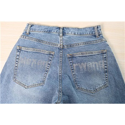 Женские хлопковые лотные джинсы банановидной формы АЛЕКСАНДР ВАН*Г