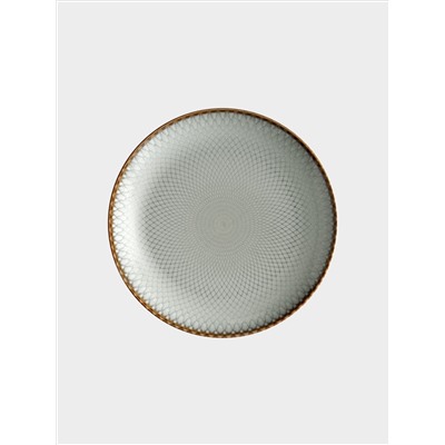 Тарелка закусочная, 20 см, керамика, серо-бежевая, Серые ромбы, Mandala