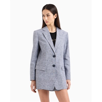 SINGLE-BREASTED LINEN AND COTTON JACKET