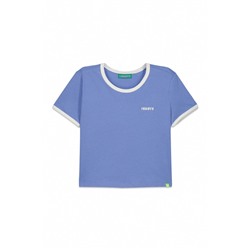 Camiseta lisa manga corta 100% algodón azul