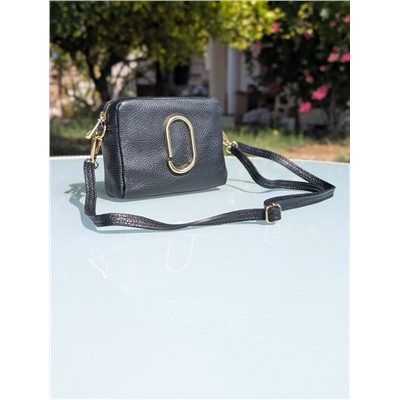 Итальянская сумка из натуральной кожи AB.Z PELLE G220 Negro