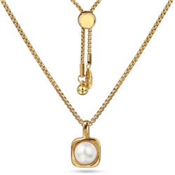 Кулон Теннис (Майорка белая 8мм; покрытие золото) 70см, Есть комплект