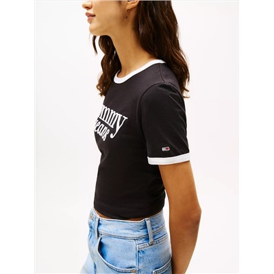 Tommy Jeans Script Logo Ringer T-Shirt